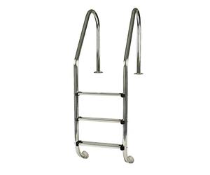 Gre 40110 - Escalera de Seguridad para Piscinas Enterradas - Acero Inoxidable, Peldaños Antideslizantes y Sistema de Protección Infantil