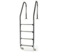 Gre 40272 - Escalera de Seguridad para Piscinas Enterradas - Acero Inoxidable, Peldaños Antideslizantes y Sistema de Protección Infantil