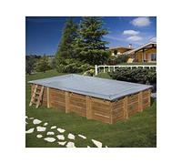 GRE Cubierta Invierno Piscina GRE Rectangular O Cuadrada Madera 580 G/M² 400 X 250 cm, Rectangular