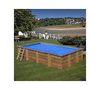 GRE Cubierta Verano Piscina GRE Madera Rectangular O Cuadrada 400 Micrones 400 X 250 cm, Rectangular