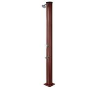 Gre DSALR32W Ducha solar redonda para jardín efecto madera, 32L, con lavapies