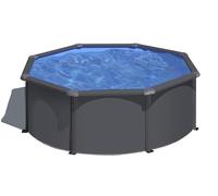 Gre Piscina de Acero Redonda Louko Grafito con filtro arena 300x120 cm