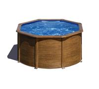Gre Piscina de Acero Redonda Pacific Madera con filtro arena 240x120 cm