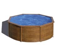 Gre Piscina de Acero Redonda Pacific Madera con filtro arena 300x120 cm