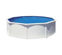 Gre Piscina KIT460QGRE - Piscina redonda de acero con aspecto blanco, piscina de jardín desmontable, 460 x 120 cm