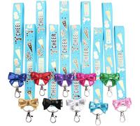 Greabuy 10 llaveros coloridos de poliéster suave al tacto, resistentes y portátiles para entusiastas del deporte, llaveros de animadora, Azul De La Isla, Talla única