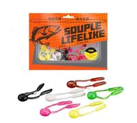 Greabuy 20 señuelos suaves para pesca en aguas dulces, Gogga flexible con imitación que mejora la tasa de capturas de agua dulce