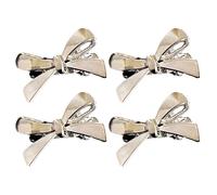 Greabuy 4 pinzas para el cabello con lazos dulces y vanguardistas para mujer, decoración suave para el cabello, varios colores para fiestas diarias