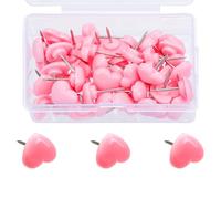 Greabuy 50/100/150 chinchetas de corcho con forma de corazón para tablón de anuncios decorativos para el pulgar para mostrar fotos, notas y notas