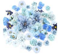 Greabuy 80 cabezas de flores artificiales de 25 a 43 mm para manualidades, ramos de boda, arreglos de decoración de pasteles, accesorios para el cabello, accesorios para el cabello