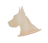 Greabuy Accesorios para mascotas, soporte de madera con forma de perro, accesorios de fotografía, con ranura para el cuello, personalizable