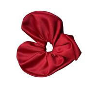 Greabuy Banda de pelo satinada de gran tamaño con forma de corazón para un elegante soporte para cola de caballo y moños