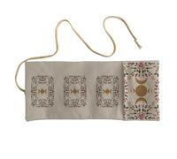 Greabuy Bolsa de almacenamiento de tarjetas con temática mística, duradera, tela de lino y poliéster, colorida obra de arte, resistente al agua, plegable, para adivinación, lavable, bolsa de