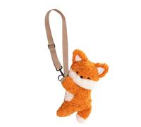 Greabuy Bolso bandolera de felpa con diseño de zorros para niñas, mochila de dibujos animados, mochila escolar con diseño de animales, Bolso cruzado, 30cm 12cm