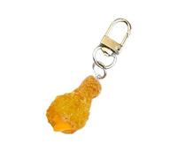 Greabuy Bonito llavero con diseño de pata de pollo de queso, resina fácil de usar, ligero para llevar llaves o decorar bolsas, llavero de pierna de pollo de queso, amarillo, Talla única