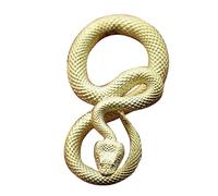 Greabuy Cadena de serpiente de bronce hecha a mano con diseño de signo estelar con clip seguro para uso diario y donación, cadena de serpiente de latón, Brillante, Talla única