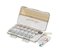 Greabuy Caja de bolo transparente de 7 días, 21 compartimentos, planificador de medicamentos transportable, tapa cerrada segura, grado alimenticio, para almacenamiento diario de nutrientes