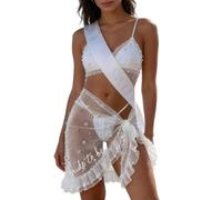 Greabuy Chal de novia suave y cómodo de poliéster transparente, falda de playa para actividades al aire libre y viajes, cubierta plegable frente a la bahía