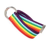 Greabuy Cinturón trenzado con cadena de arco iris para mujer, para graduación, banquete, club, fiesta, LGBTQ+, arco iris, elegante tejido, Correa arcoíris 75, 75*2.5cm