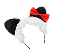 Greabuy Diademas de felpa con orejas de gatito con agarre de silicona antideslizante para juegos de rol y actividades deportivas