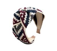 Greabuy Diademas elásticas de encaje floral bordadas con banda ancha para el cabello para mujer