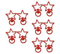 Greabuy Dije de aleación de estruja surtido para manualidades, esencial, ligero, cierre de langosta para llaveros y accesorios, llavero de estrella colorida, cierre de langosta, rosso, Talla única
