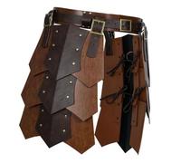 Greabuy Disfraz medieval de piel sintética para Halloween, cosplay, armadura de muslo, armadura de muslo, mercenario y caballeros, disfraz de cosplay de Halloween, marrón, Talla única