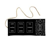 Greabuy Durabilidad bolsa de cartas de tarots de lino y poliéster con obras de arte brillantes, lavable, peso ligero para almacenamiento de herramientas de adivinación, sacos únicos de tarots