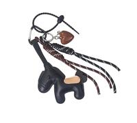 Greabuy Elegante llavero de caballo de dibujos animados, colgante suave, ideal para uso diario, elegante colgante de bolsa, Negro, Talla única