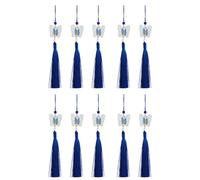 Greabuy Elegante llavero de flecos con borlas de mariposa de 26 cm, accesorio para decoración de coche y teléfono, resistente seda de hielo, poliéster, decoraciones artesanales