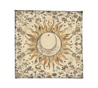 Greabuy Elegante mantel de terciopelo portátil con obras de arte místicas para meditaciones espirituales y decoración del hogar, tela de sol y tarot, tela de adivinación vintage