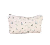 Greabuy Estuche de lona de gran capacidad con estampado floral para organizar suministros escolares, almacenamiento de suministros de examen