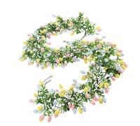 Greabuy Huevos de imitación de Pascua y eucaliptos de ratán para el hogar y la tienda, decoración festiva de resina resistente, decoraciones navideñas