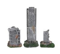 Greabuy Juego de 3 decoraciones creativas de resina para acuario, diseño de ruinas de la ciudad, para peceras, decoración creativa para peceras, escondites y peceras