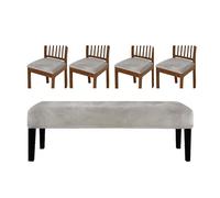 Greabuy Juego de 5 fundas suaves para bancos con taburete, diseños antideslizantes, configuración rápida, calidez de invierno, decoración del hogar, juego de bancos