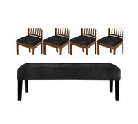 Greabuy Juego de 5 fundas suaves para bancos con taburete, diseños antideslizantes, configuración rápida, calidez de invierno, decoración del hogar, juego de bancos