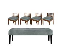 Greabuy Juego de 5 fundas suaves para bancos con taburete, diseños antideslizantes, configuración rápida, calidez de invierno, decoración del hogar, juego de bancos