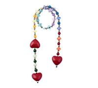 Greabuy Llavero con forma de corazón y arco iris, abalorio de resina para bolso, mochila, accesorio de bolsa de moda, dije de corazón de resina ligero