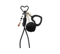 Greabuy Llavero multicolor hecho a mano con gafas en forma de corazón y correa de cuero ajustable, accesorio vintage, llavero de cuero retro, soporte de cuero resistente, suministros de llavero para