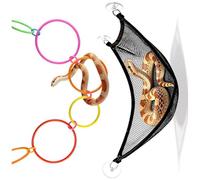 Greabuy Meshes Reptiles Hamaca y Anillos Columpios Durabilidad Interactivamente Pythons Enriquecimiento para Serpientes de Maíz y Otros Animales Pequeños Colgantes Juguete de Escalada