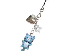 Greabuy Multifuncional hecho a mano con cuentas gatos encanto hermosa correa de teléfono elegante accesorio portátil para la moda, tamaño longitud 12,5 cm / 4,92 pulgadas, resina, Size Length