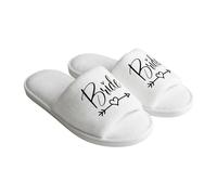 Greabuy Pantuflas de felpa transpirables cómodas para damas de honor en bodas, celebraciones, diseño de corazón, pantuflas de dama de honor de varios tamaños, a, 40 41