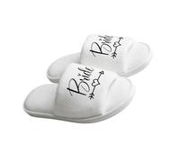 Greabuy Pantuflas de felpa transpirables cómodas para damas de honor en bodas, celebraciones, diseño de corazón, pantuflas de dama de honor de varios tamaños, C, 36 37