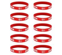 Greabuy Paquete de 10 elegantes muñequeras de silicona para eventos de fútbol 2026 con color nacional brillante para entusiastas del deporte, colaboración, pulseras de silicona, One Size, Silicona