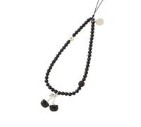 Greabuy Práctico colgante de cerezas con cuentas para teléfono, diseños elegantes de moda para trajes elegantes para mujeres de moda, 23CM, cuentas