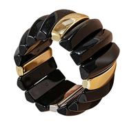 Greabuy Pulsera de cadena ancha y moderna unisex con diseño de cara lisa y fácil de limpiar, ideal para la muñeca, talla única, como se describe