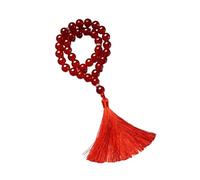 Greabuy Rosario de cuentas de cristal y colgantes de flecos para meditaciones, elegante rosario de granos de cristal, 40cm 10cm, vidrio/esmaltado