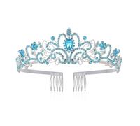 Greabuy Tiaras de cristal brillante, coronas, tocado de boda con diamantes de imitación dorados, diademas barrocas para bailes de graduación, 12.5CM 5CM, aleación