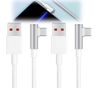 Greacesrio 2 pcs Cable Carga Rápida 90 Grados para 120W | 2m Cable USB 6A Carga Rapida para Note 13 12 Pro 12S 11 11S, Cable USB C Turbo Charge para 14 13 11 Lite 5G Pad 6 5 F6 X6 X5