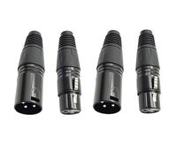 Greacesrio Conectores XLR de 3 pines, 2 pares de conectores XLR macho/hembra, enchufe de cable de micrófono, toma de audio de micrófono, Montaje De Cable - Paquete De 4